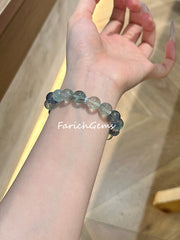 Green Fluorite Blue Fluorite Beaded Crystal Bracelet 10mm+
