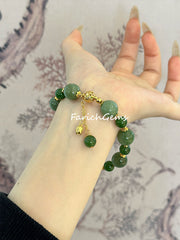 Jasper Jade 925 Silver Beaded Crystal Bracelet