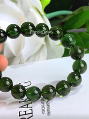 Natural Moldavite Beaded Crystal Bracelet 8/10/12mm