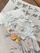 Fire Hematoid Quartz Citrine Clear Quartz Beaded Crystal Bracelet 12+6mm