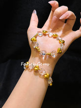 Clear Quartz Love Shaped Copper Accessories Beaded Crystal Bracelet