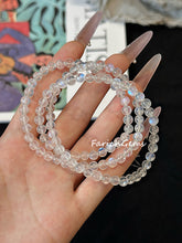 Triple Wrap Blue Moonstone Beaded Crystal Bracelet 5mm