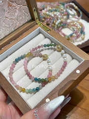 Pearl Tourmaline Beaded Crystal Bracelet 4.5mm