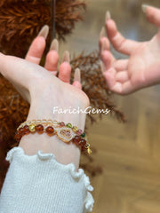 Natural Garnet Copper Accessories Beaded Crystal Bracelet 6mm