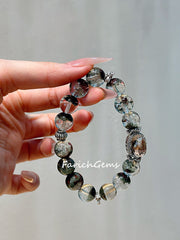 Green Phantom Quartz Beaded Crystal Bracelet 11.5mm