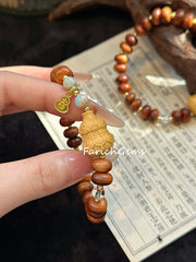 Cliff Cypress Barbie Sandalwood Beaded Crystal Bracelet