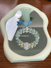 Green Azeztulite Rose Quartz Citrine Azeztulite Beaded Crystal Bracelet 10+12+9mm