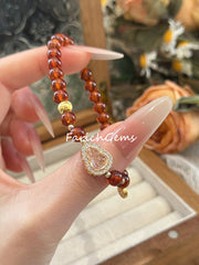 Natural Garnet Copper Accessories Beaded Crystal Bracelet 6mm