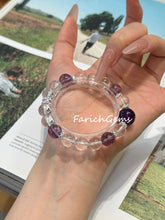 Clear Quartz Amethyst Beaded Crystal Bracelet 9+10+13mm