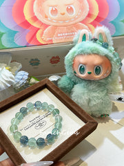 Green Fluorite Blue Fluorite Beaded Crystal Bracelet 10mm+