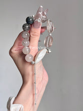 Nepal Clear Quartz Green Phantom Quartz Blue Rutilated Quartz Beaded Crystal Bracelet 12+15mm