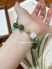 Jasper Jade White Jade 925 Silver Accessories Beaded Crystal Bracelet 11mm