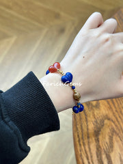 Lapis Lazuli South Red Agate Agarwood Beaded Crystal Bracelet