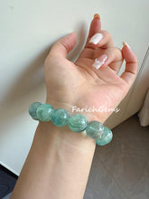 Natural Green Feather Fluorite Beaded Crystal Bracelet, Snowflake Fluorite Bracelet