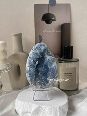 Natural Celestine Raw Stone, Blue Celestite Raw Stone
