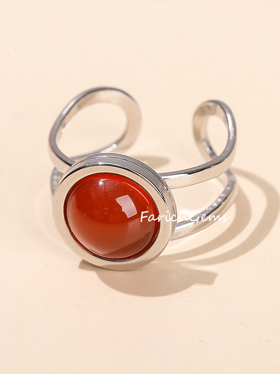 Adjustable Crystal Ring With Multiple Material Options