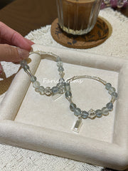 Lake Blue Aquamarine Beaded Crystal Bracelet 7mm