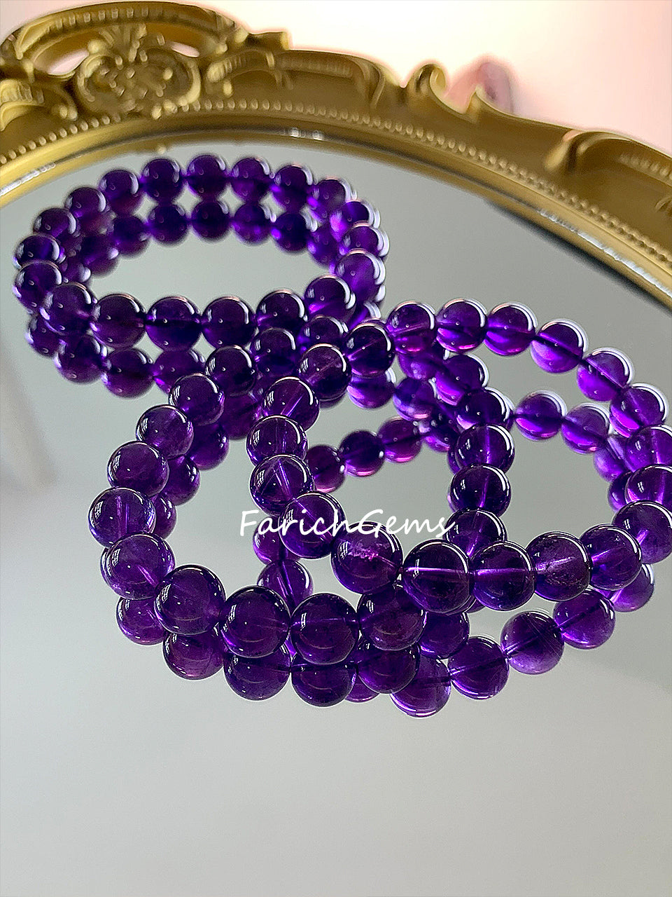 Uruguayan Natural Amethyst Beaded Crystal Bracelet (7A-Grade)