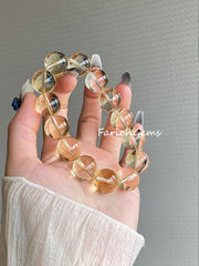 Natural Citrine Beaded Crystal Bracelet (7A-Grade)