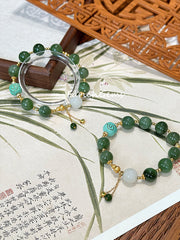 Jasper Jade White Jade 925 Silver Accessories Beaded Crystal Bracelet 11mm