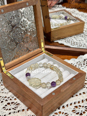 Nine-Tailed Fox Citrine Amethyst Beaded Crystal Bracelet 8-9mm