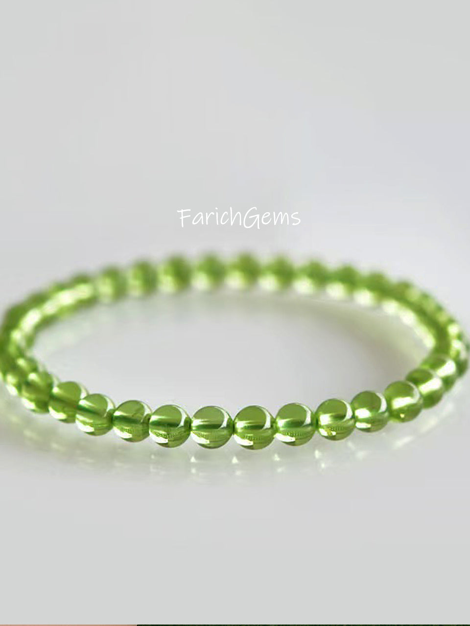 Natural Peridot Beaded Crystal Bracelet