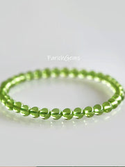 Natural Peridot Beaded Crystal Bracelet