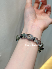 Green Phantom Quartz Beaded Crystal Bracelet 11.5mm
