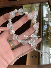 Clear Azeztulite Quartz Butterfly Accessories Beaded Crystal Bracelet 12mm