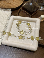 Clear Quartz Citrine Beaded Crystal Bracelet