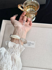 Nepal Clear Quartz Green Phantom Quartz Blue Rutilated Quartz Beaded Crystal Bracelet 12+15mm