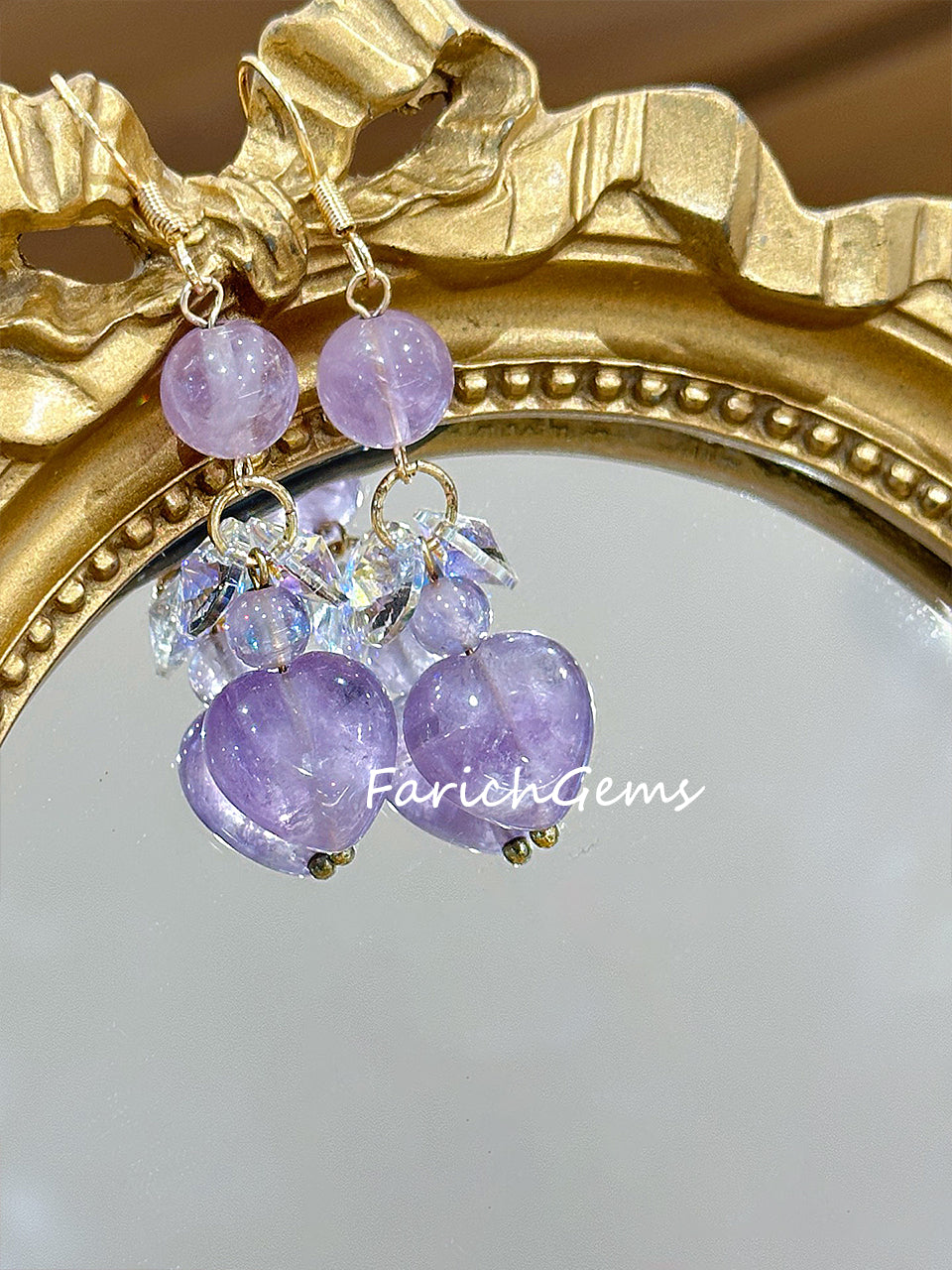 Natural Lavender Amethyst Copper Accessories Earring