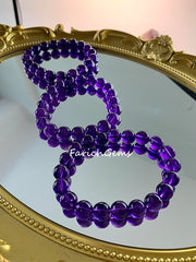 Uruguayan Natural Amethyst Beaded Crystal Bracelet (7A-Grade)