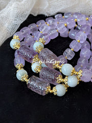 Natural Amethyst Jadeite Beaded Crystal Bracelet 8mm
