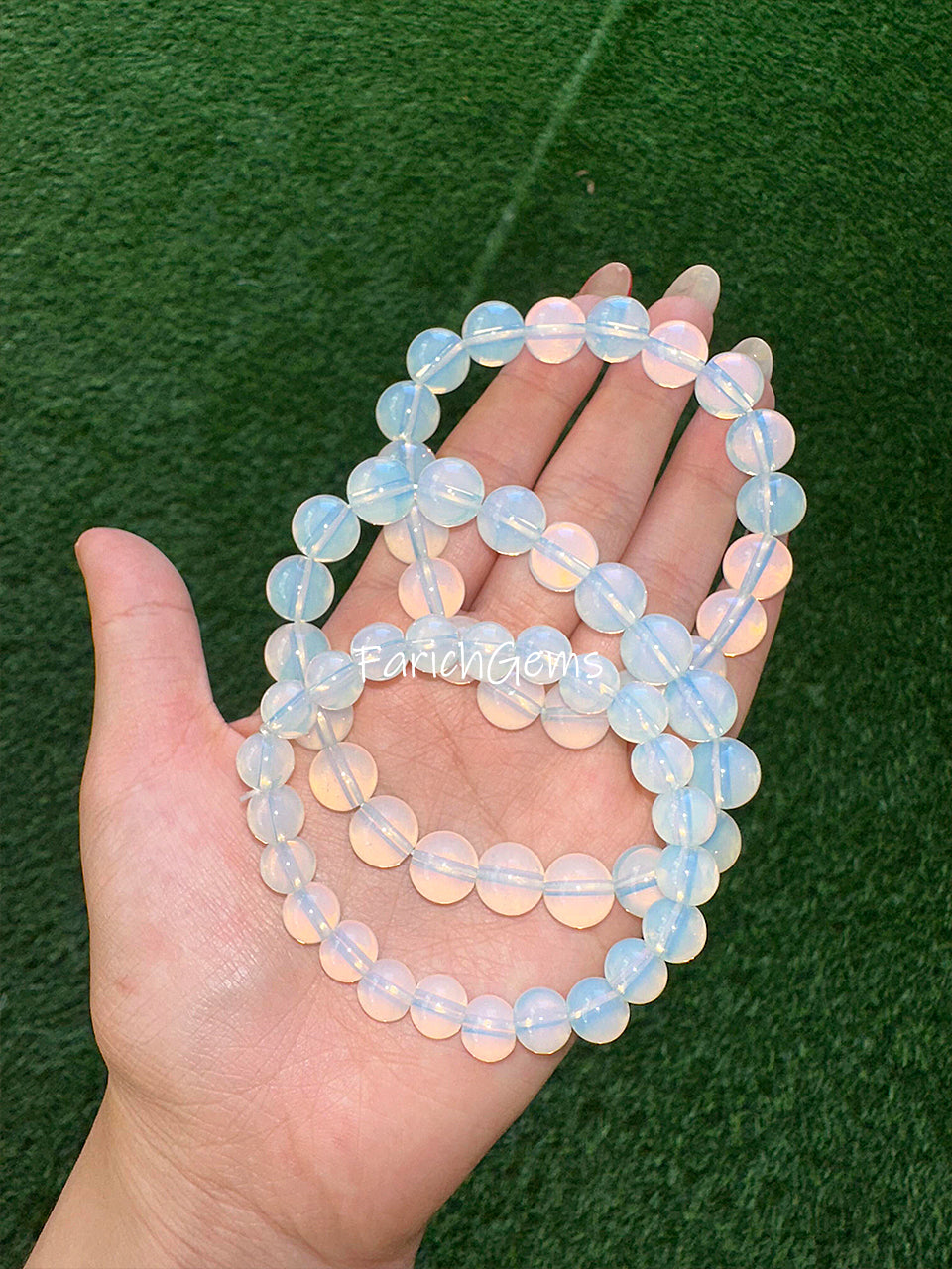 High Quality Opal Beaded Crystal Bracelet 8/10/12/14mm