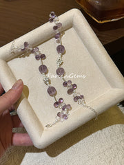 Amethyst Clear Quartz Pearl Beaded Crystal Bracelet