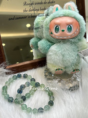 Green Fluorite Blue Fluorite Beaded Crystal Bracelet 10mm+