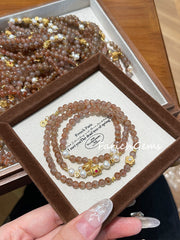 Triple Wrap Auralite 23 Freshwater Pearl Beaded Crystal 5mm