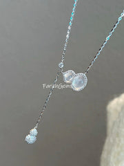 Gourd Shaped White Chalcedony Crystal Necklace