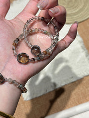 Four-Season Phantom Quartz Beaded Crystal Bracelet 5mm