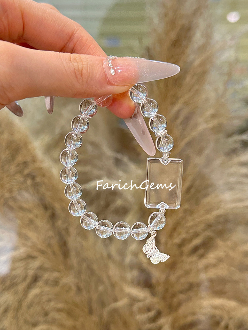 Clear Quartz Peace Amulet 925 Silver Accessories Beaded Crystal Bracelet 8mm