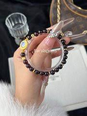 Garnet Beaded Crystal Bracelet 8mm