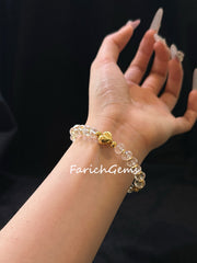 Natural Faceted Clear Quartz Beaded Crystal Bracelet 5*8mm