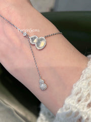 Gourd Shaped White Chalcedony Crystal Necklace