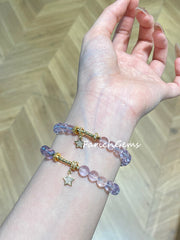 Natural Bolivian Amethyst Beaded Crystal Bracelet 7mm