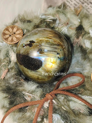 Natural Labradorite Crystal Sphere, Polished Flashy Labradorite Sphere