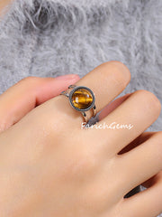Adjustable Crystal Ring With Multiple Material Options