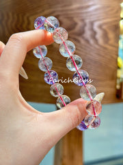 Purple Super 7 Beaded Crystal Bracelet 12.5mm