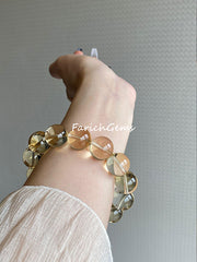 Natural Citrine Beaded Crystal Bracelet (7A-Grade)