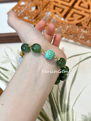 Jasper Jade White Jade 925 Silver Accessories Beaded Crystal Bracelet 11mm